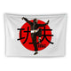 A person strikes a martial arts pose in front of a red circle on a white background. They wear a black kung fu uniform and black sneakers with white soles. The words "Kung Fu Kenny" are written in red and black below them along with Asian characters.