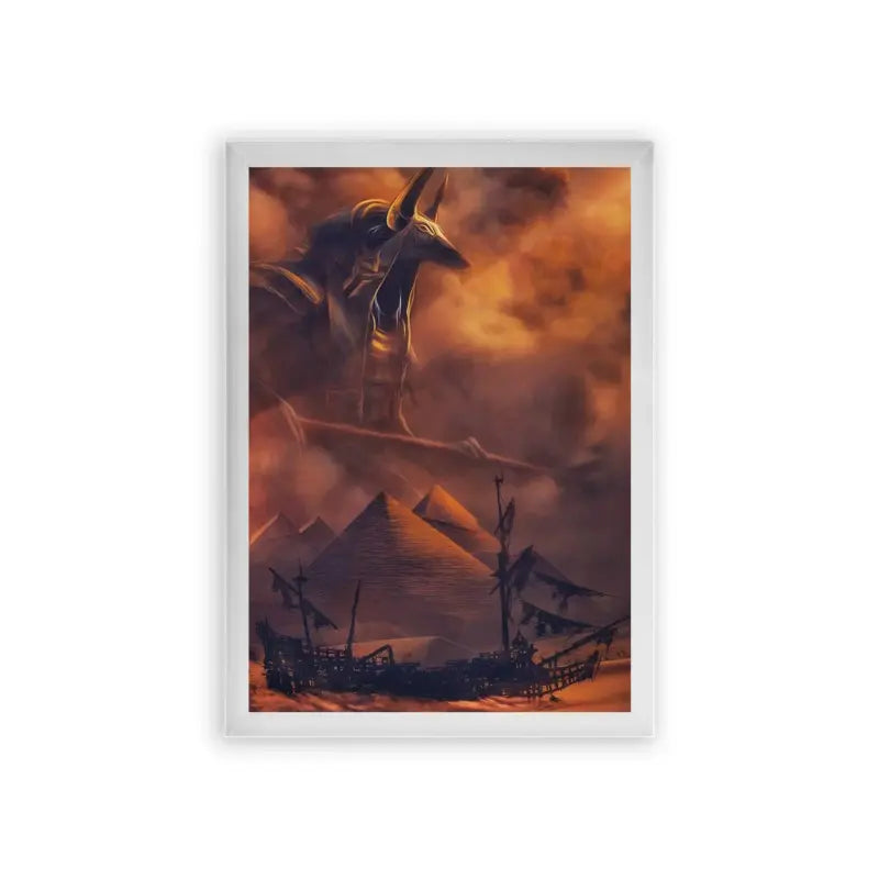 Ancient Egyptian 'Cleopatra's Barge' Framed Poster White Premium Wood The ghostly ship sailing through the sands could potentially be identified as the infamous ship of the desert - Cleopatra's Barge.