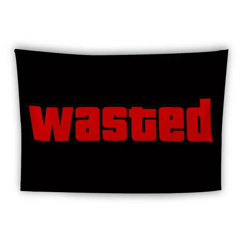 A black rectangular banner features the word "wasted" in bold, red, lowercase letters.