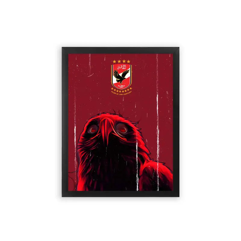 Al Ahly Eagle Framed Poster Black Frame Premium Wood