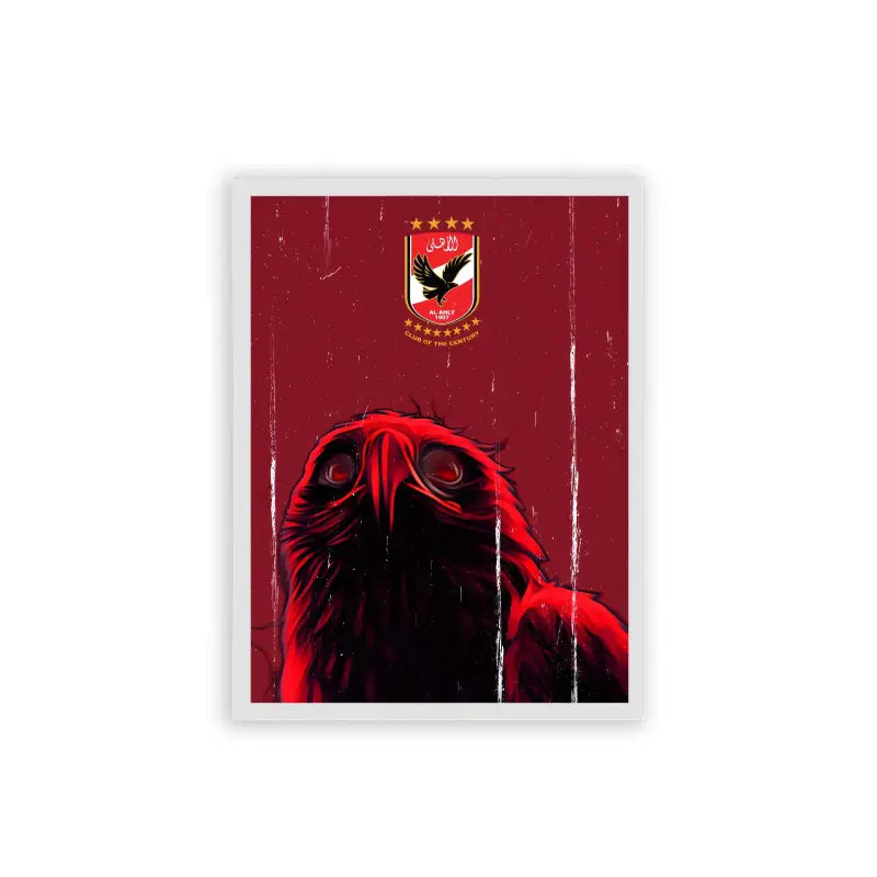 Al Ahly Eagle Framed Poster White Frame Hard Fiber