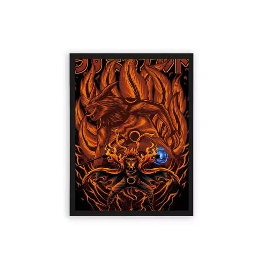 Naruto 'Blaze of the Nine-Tails' Framed Poster Black Hard Fiber