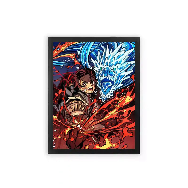 Demon Slayer 'Frost' Framed Poster Black Premium Wood