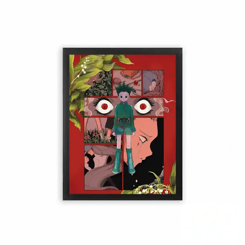 Hunter X Hunter 'Aura' Framed Poster Black Premium Wood