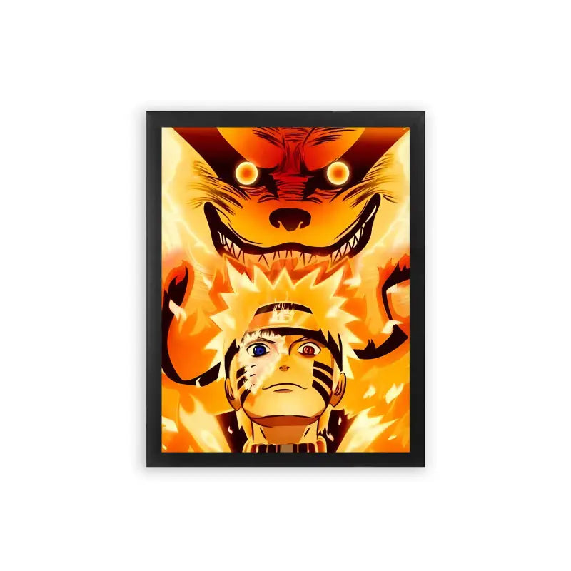 Naruto 'Spirit of the Fox' Framed Poster Black Premium Wood