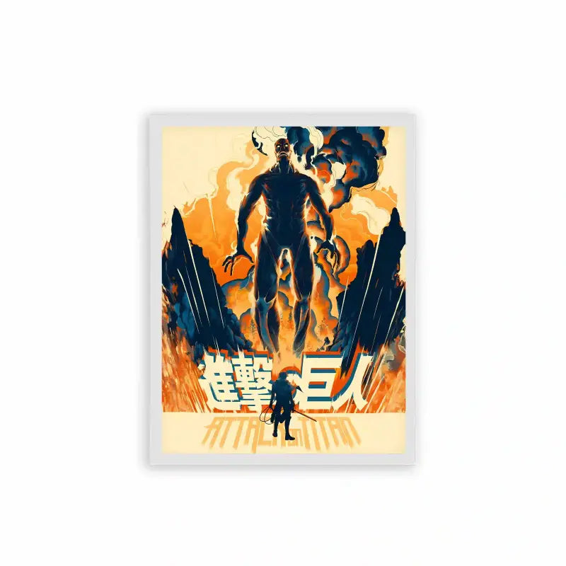 Attack On Titan 'Titan's Wrath' Framed Poster White Hard Fiber