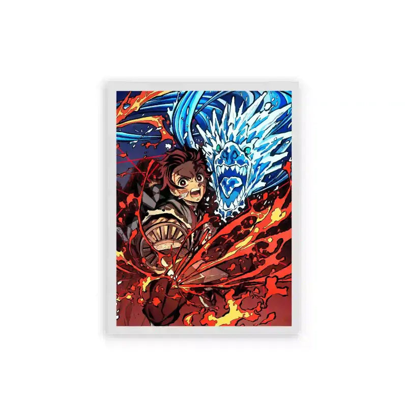 Demon Slayer 'Frost' Framed Poster White Hard Fiber