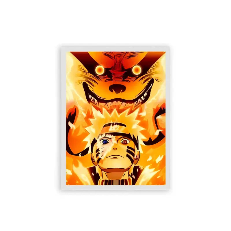 Naruto 'Spirit of the Fox' Framed Poster White Hard Fiber