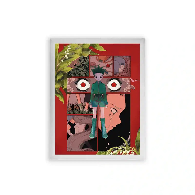 Hunter X Hunter 'Aura' Framed Poster White Premium Wood