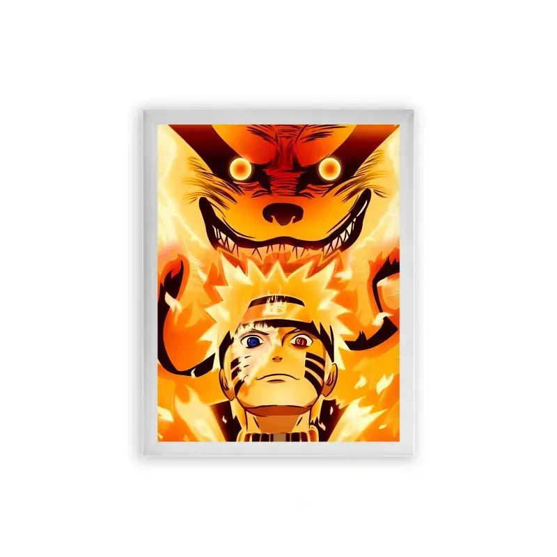 Naruto 'Spirit of the Fox' Framed Poster White Premium Wood