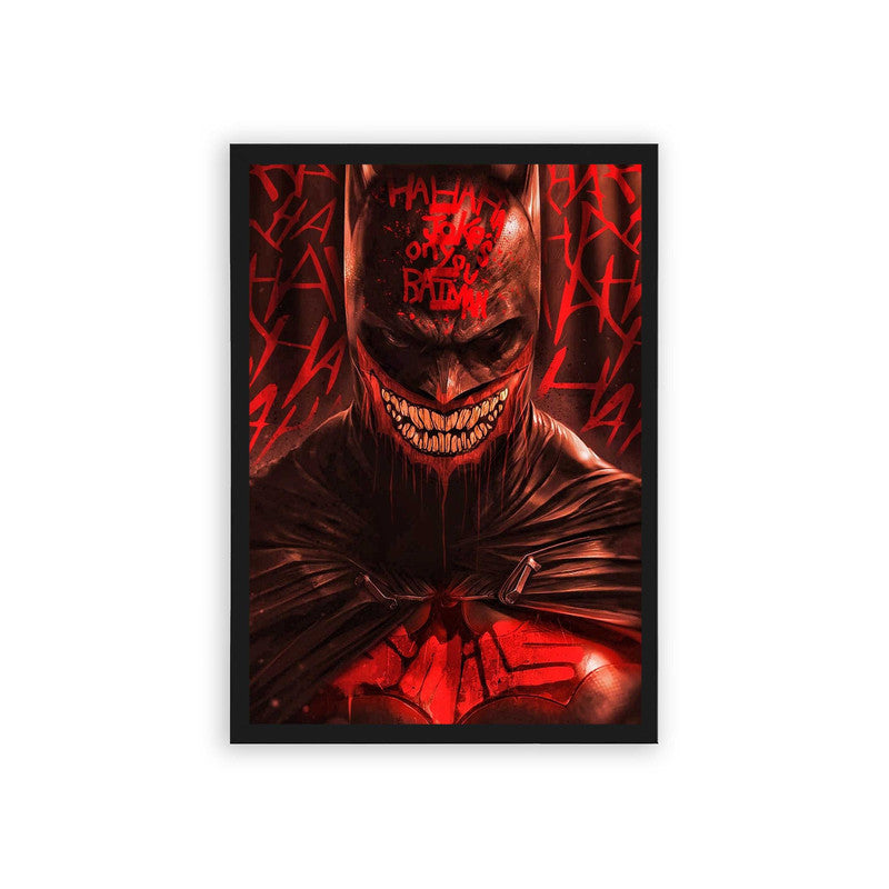 Batman 'Blood Red Guardian' Framed Poster Black Hard Fiber