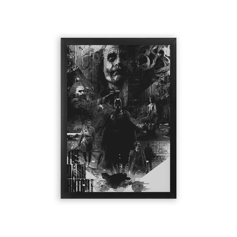 Batman 'Joker's Destruction' Framed Poster Black Premium Wood