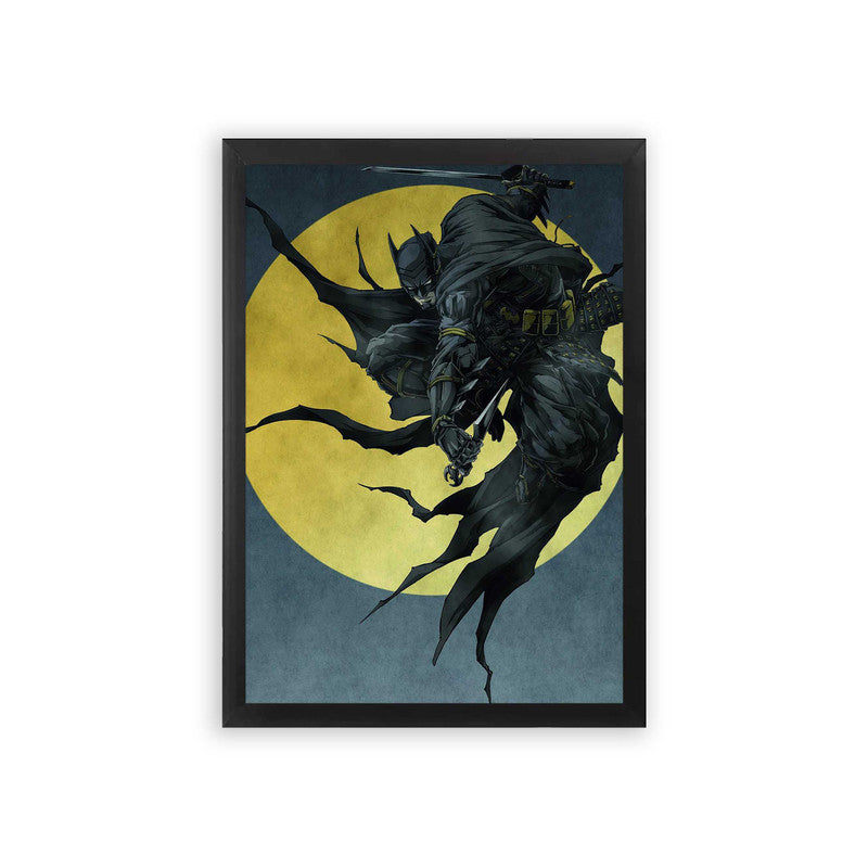 Batman 'Shadow Over the City' Framed Poster Black Premium Wood