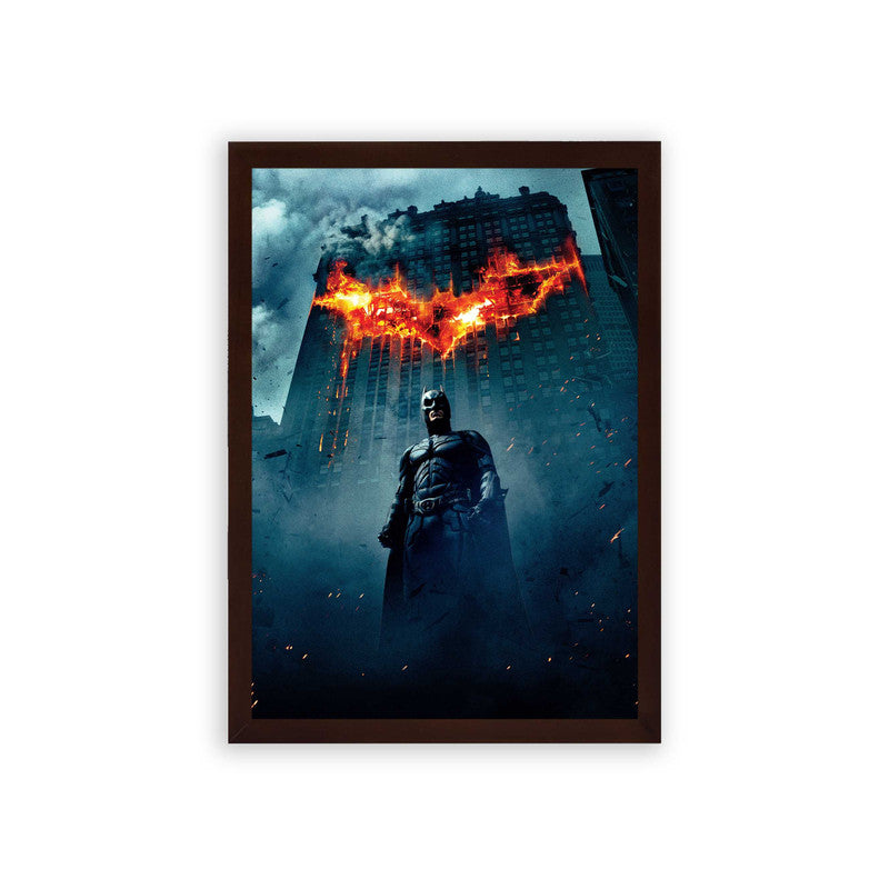 Batman 'Gotham's Protector' Framed Poster Brown Premium Wood