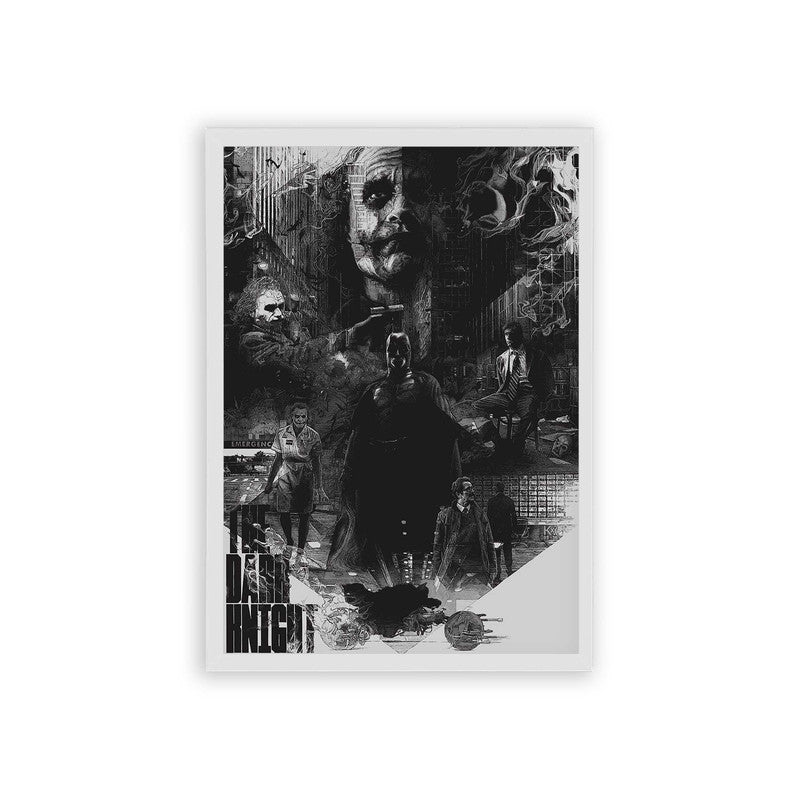 Batman 'Joker's Destruction' Framed Poster White Hard Fiber