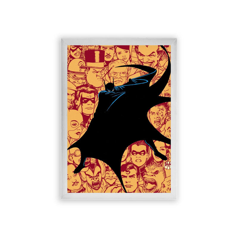 Batman 'Shadow of A Hero' Framed Poster White Premium Wood