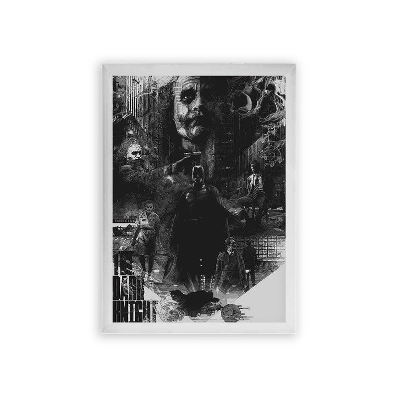 Batman 'Joker's Destruction' Framed Poster White Premium Wood