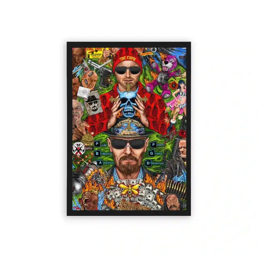 Breaking Bad 'Meth & Mayhem' Framed Poster Black Hard Fiber