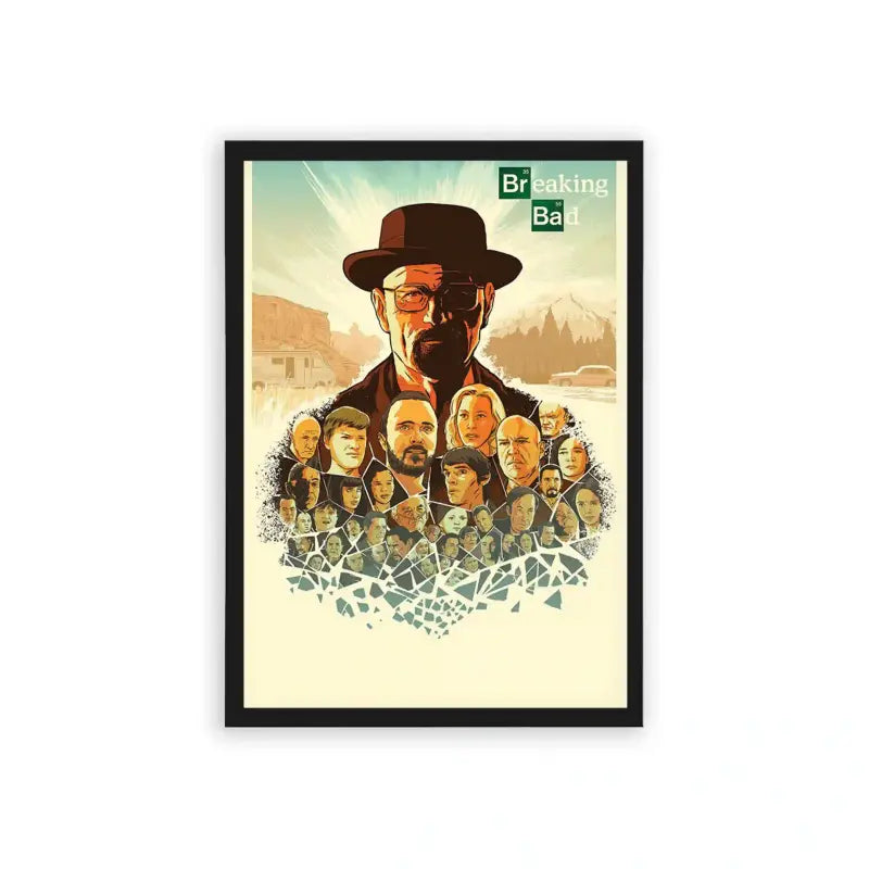 Breaking Bad 'Shattered Lives' Framed Poster Black Hard Fiber