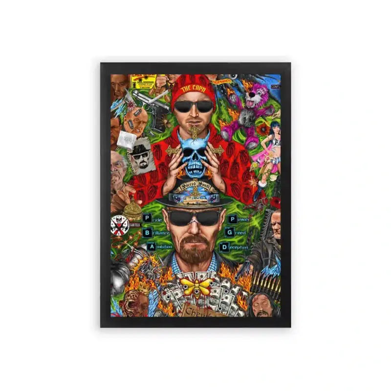 Breaking Bad 'Meth & Mayhem' Framed Poster Black Premium Wood