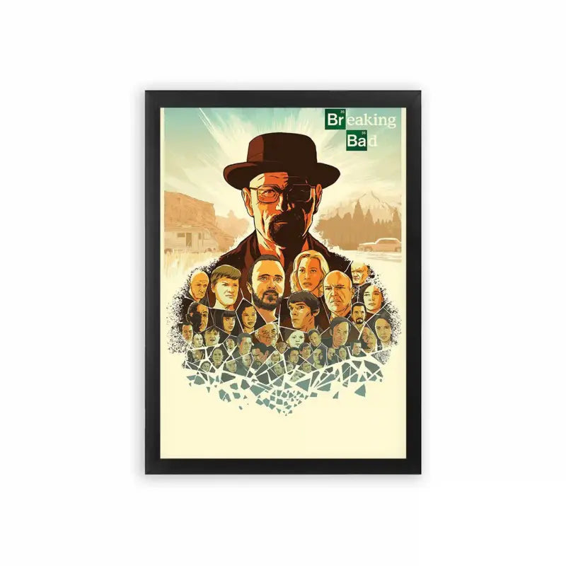 Breaking Bad 'Shattered Lives' Framed Poster Black Premium Wood