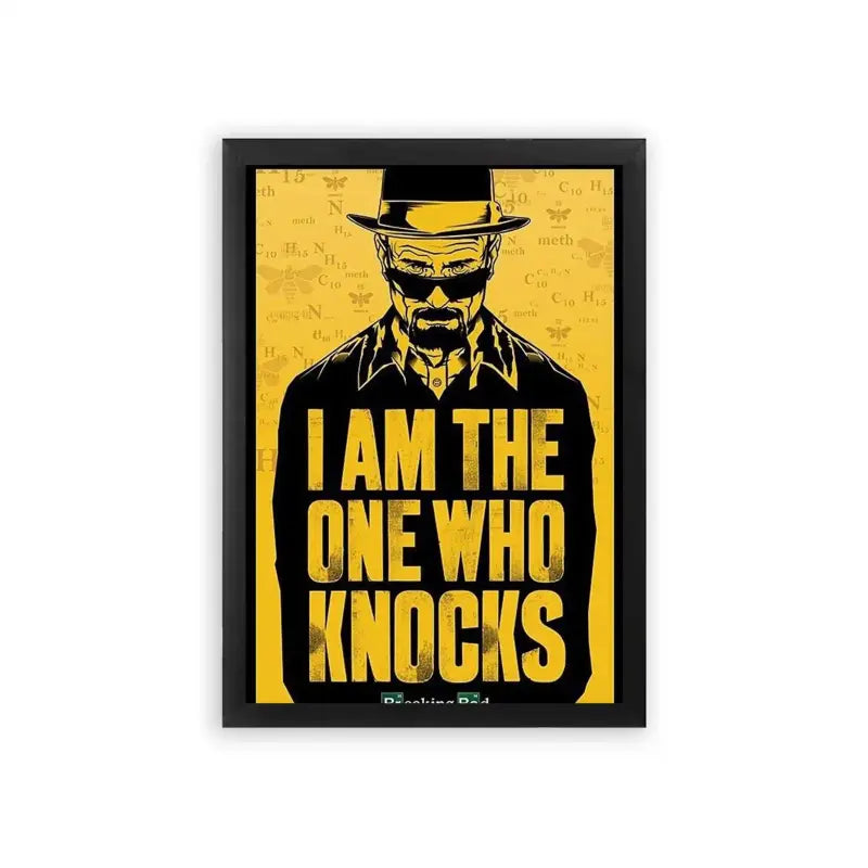 Breaking Bad 'The One Who Knocks' Framed Poster Black Premium Wood