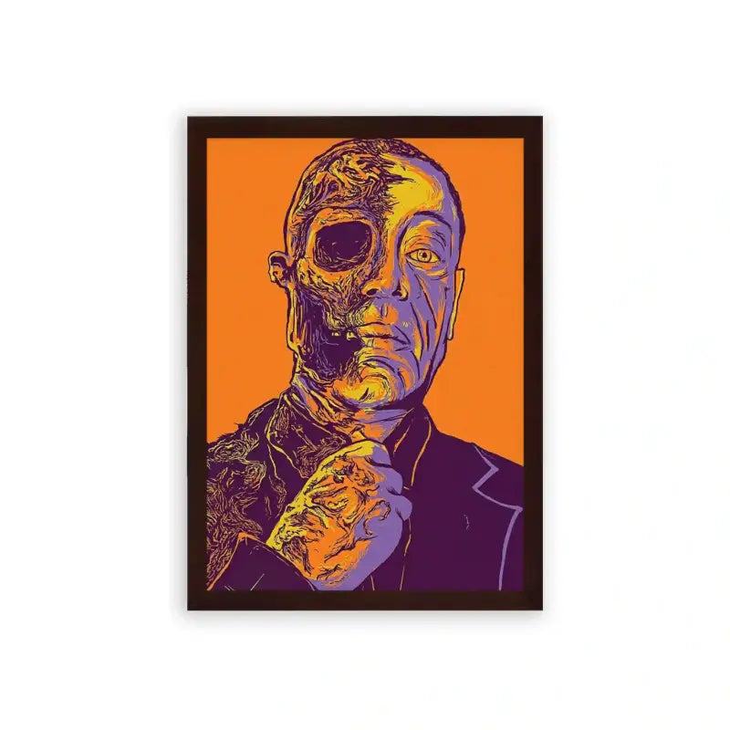 Breaking Bad 'The End of Fring' Framed Poster Brown Premium Wood