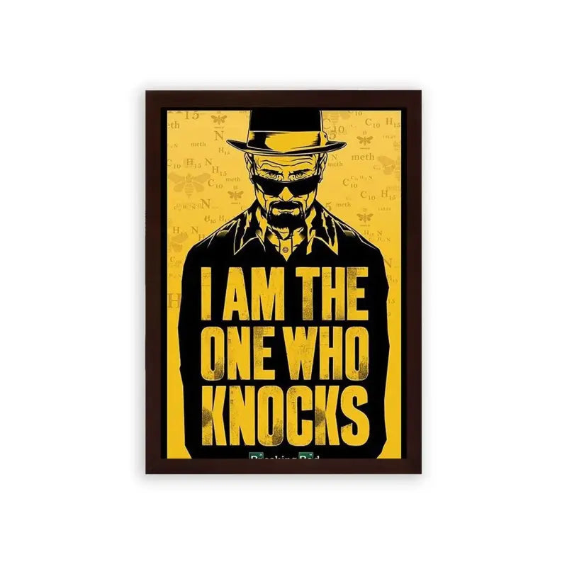 Breaking Bad 'The One Who Knocks' Framed Poster Brown Premium Wood