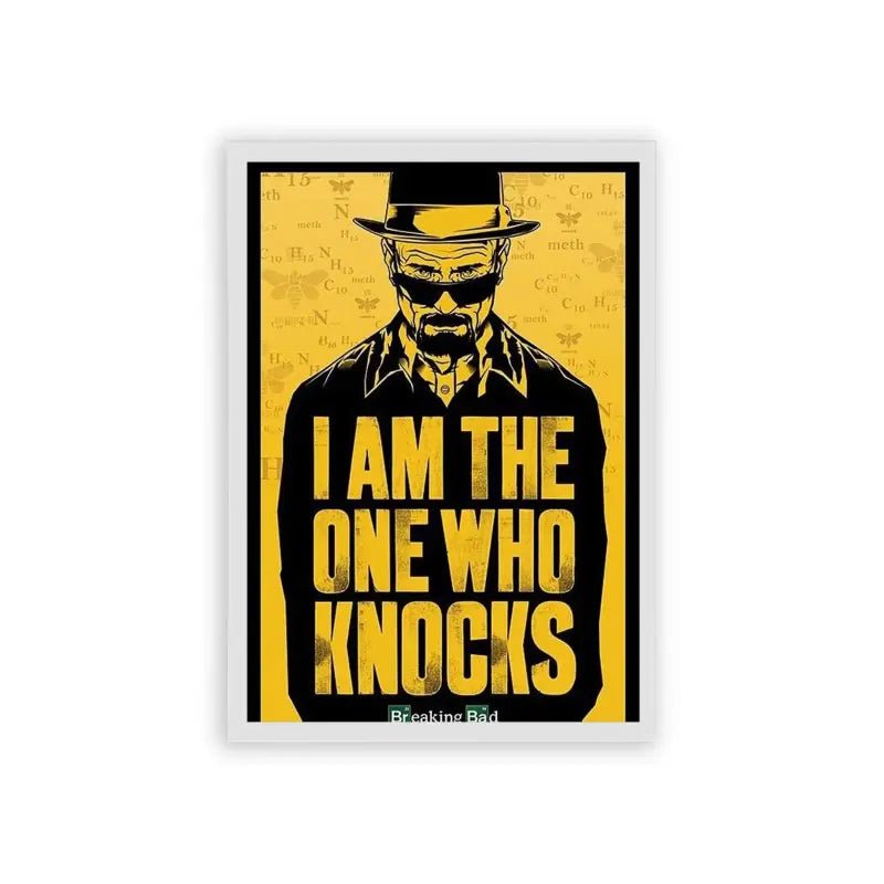 Breaking Bad 'The One Who Knocks' Framed Poster White Hard Fiber