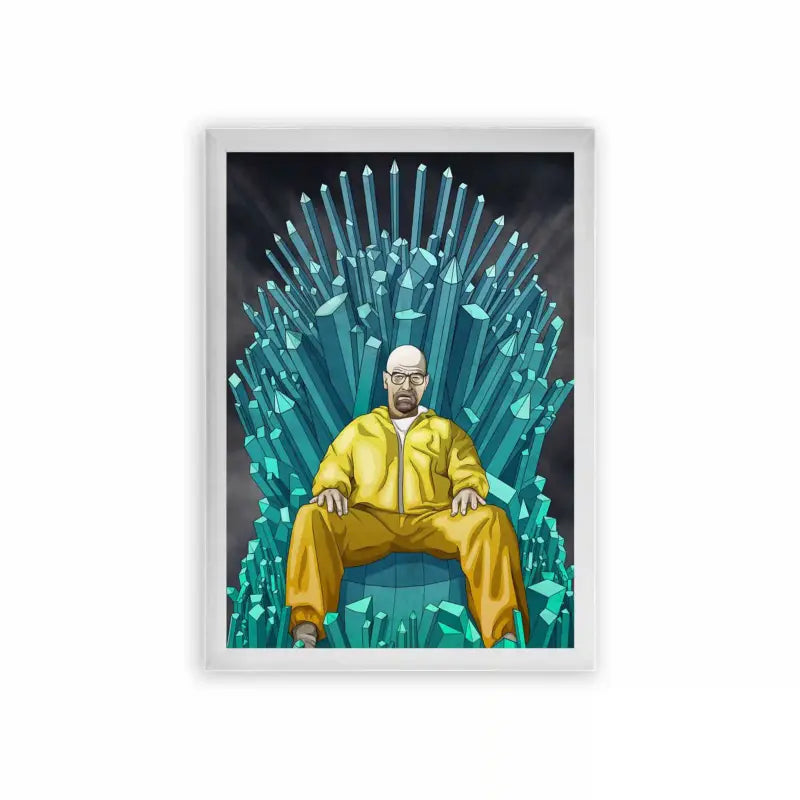 Breaking Bad 'The Blue Empire Rises' Framed Poster White Premium Wood