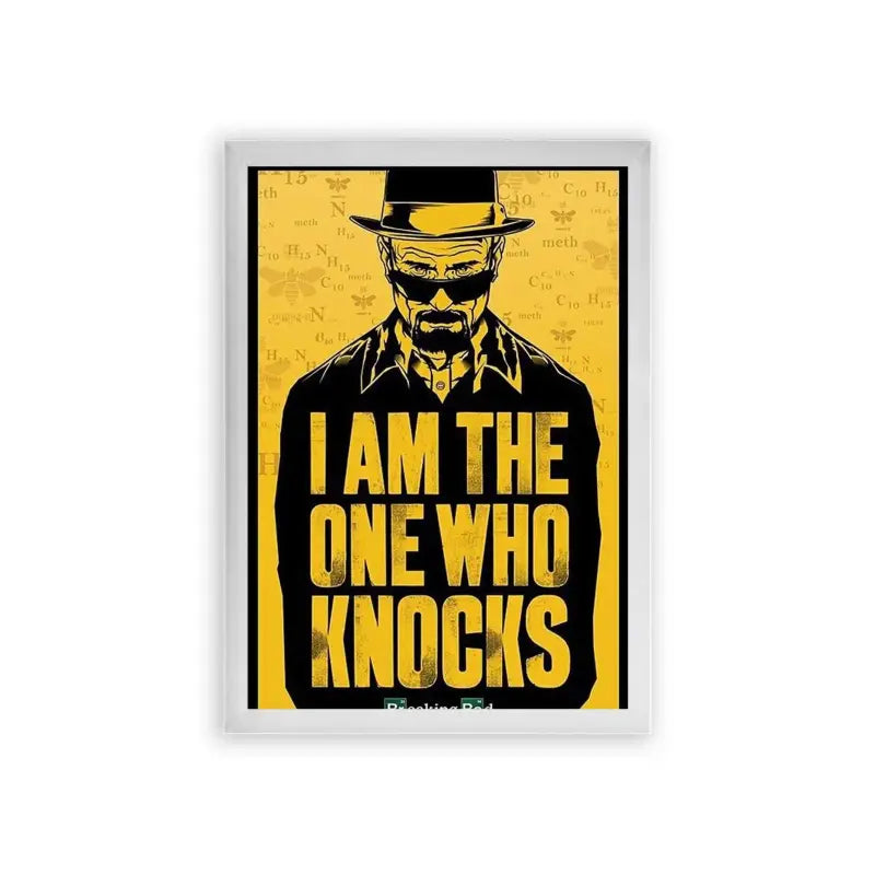 Breaking Bad 'The One Who Knocks' Framed Poster White Premium Wood