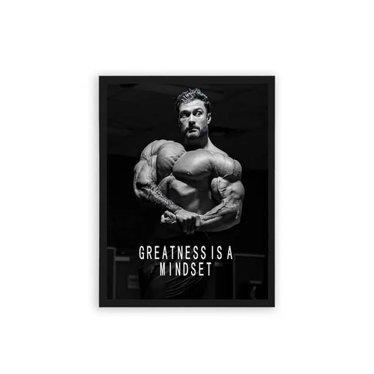 Chris Bumstead 'Greatness is a Mindset' Framed Poster Black Hard Fiber