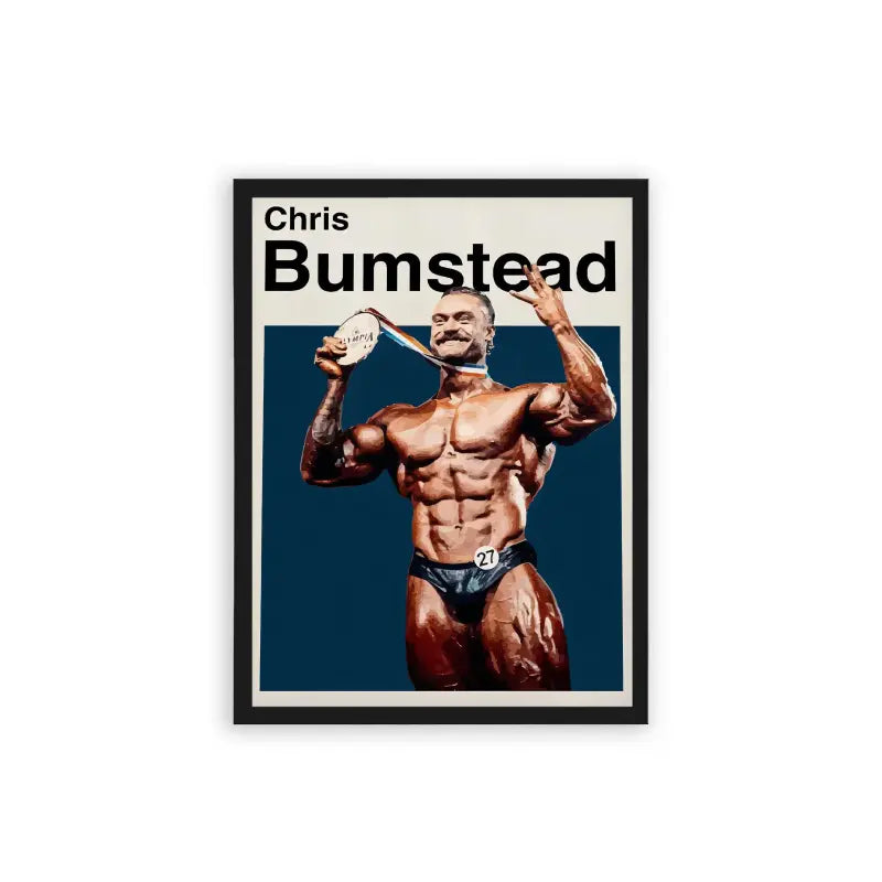 Chris Bumstead 'Mr. Olympia' Framed Poster Black Hard Fiber