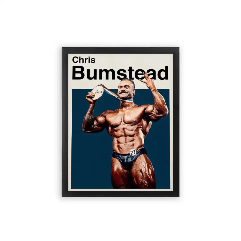 Chris Bumstead 'Mr. Olympia' Framed Poster Black Premium Wood