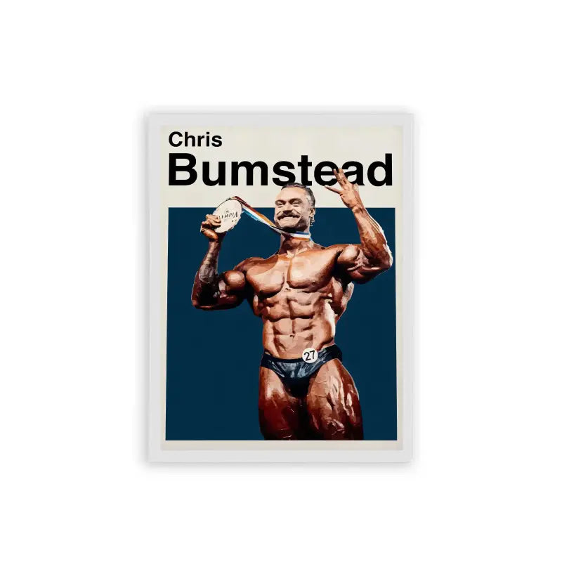 Chris Bumstead 'Mr. Olympia' Framed Poster White Hard Fiber