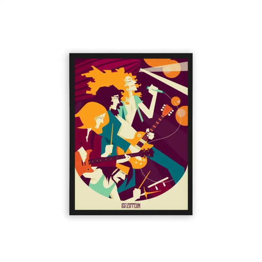 Led Zeppelin 'In Motion' Framed Poster Black Hard Fiber