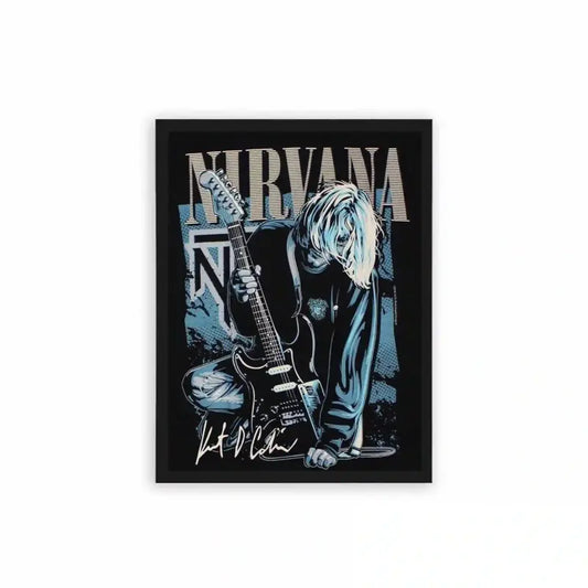 Nirvana 'Kurt Cobain' Framed Poster Black Hard Fiber