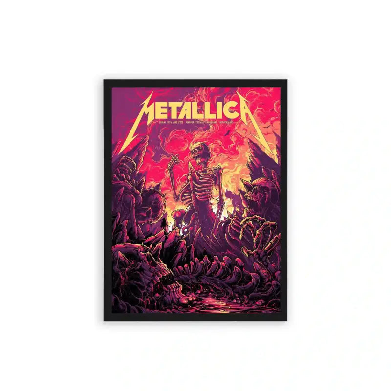 Metallica 'Skeletal Crew' Framed Poster Black Hard Fiber