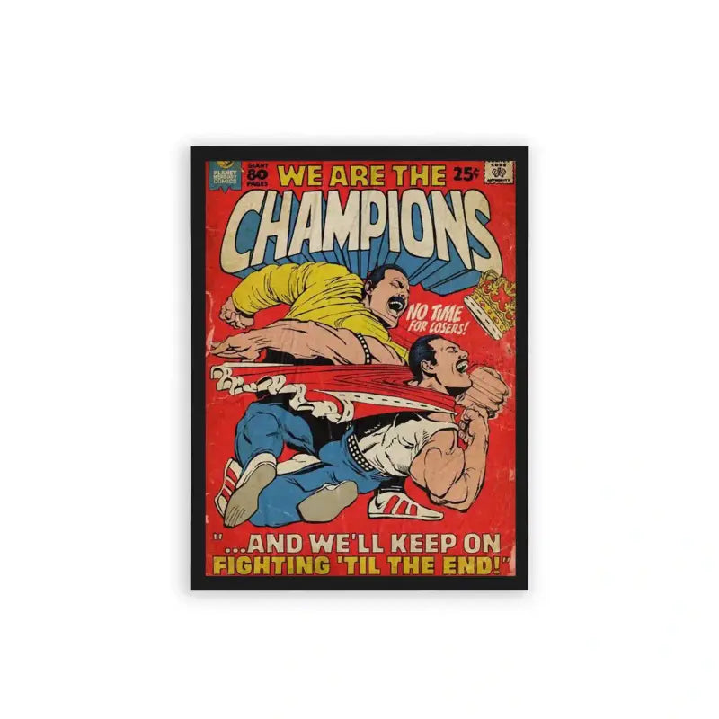 Queen 'We Are The Champion' Framed Poster Black Hard Fiber