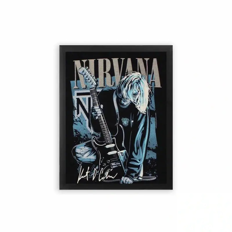 Nirvana 'Kurt Cobain' Framed Poster Black Premium Wood