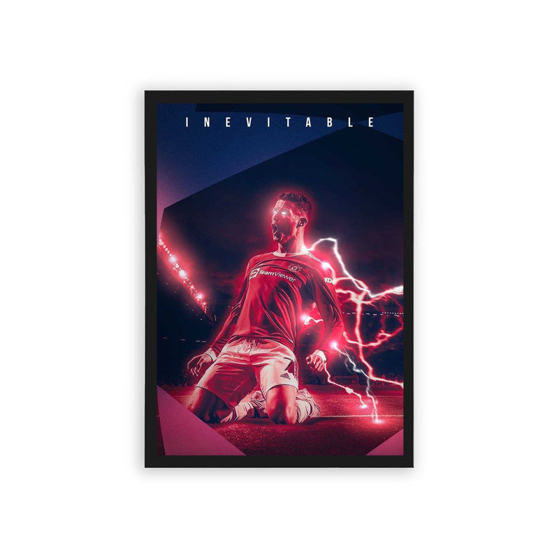 Cristiano Ronaldo 'Spirit of Lightning' Framed Poster Black Hard Fiber