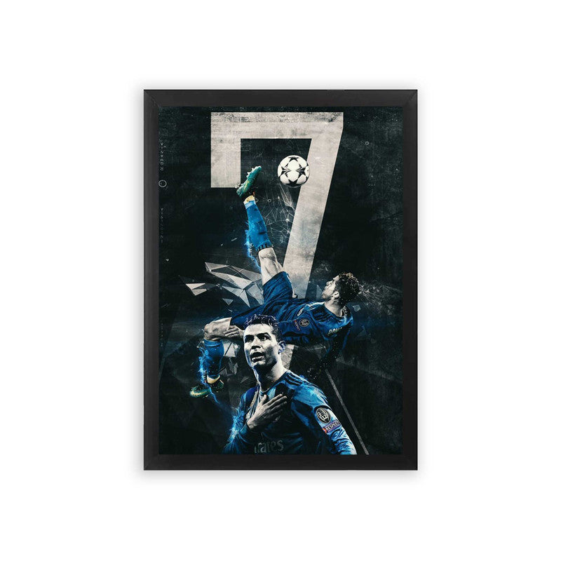 Cristiano Ronaldo 'Bicycle Shot' Framed Poster Black Premium Wood