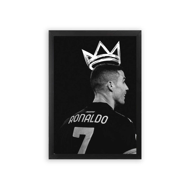 Cristiano Ronaldo 'Crown of the Greatest' Framed Poster Black Premium Wood