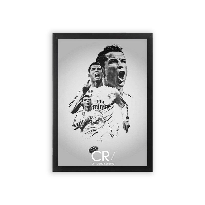 Cristiano Ronaldo 'The Ultimate Galactico' Framed Poster Black Premium Wood