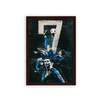 Cristiano Ronaldo 'Bicycle Shot' Framed Poster Brown Premium Wood