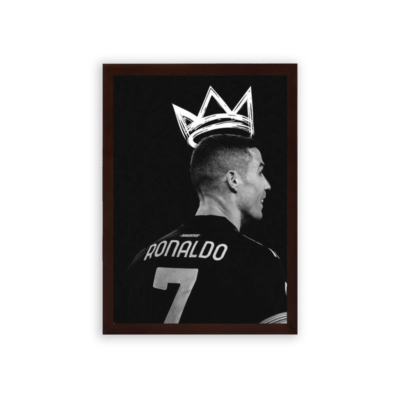 Cristiano Ronaldo 'Crown of the Greatest' Framed Poster Brown Premium Wood