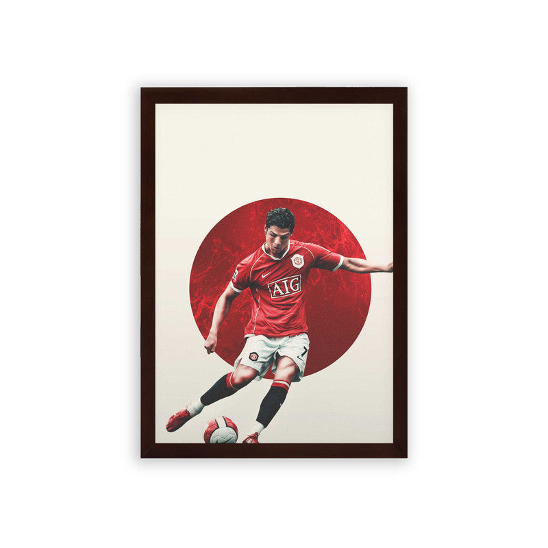 Cristiano Ronaldo 'Manchester United Legend' Framed Poster Brown Premium Wood