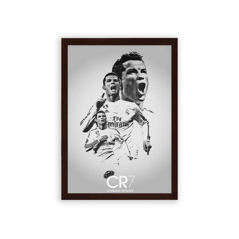 Cristiano Ronaldo 'The Ultimate Galactico' Framed Poster Brown Premium Wood