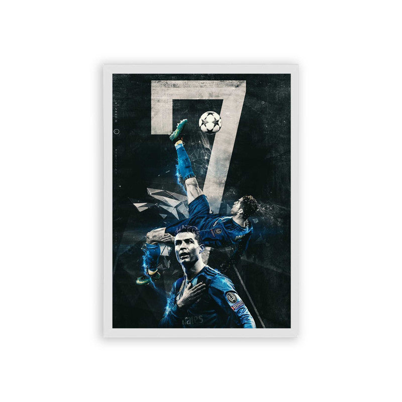 Cristiano Ronaldo 'Bicycle Shot' Framed Poster White Hard Fiber