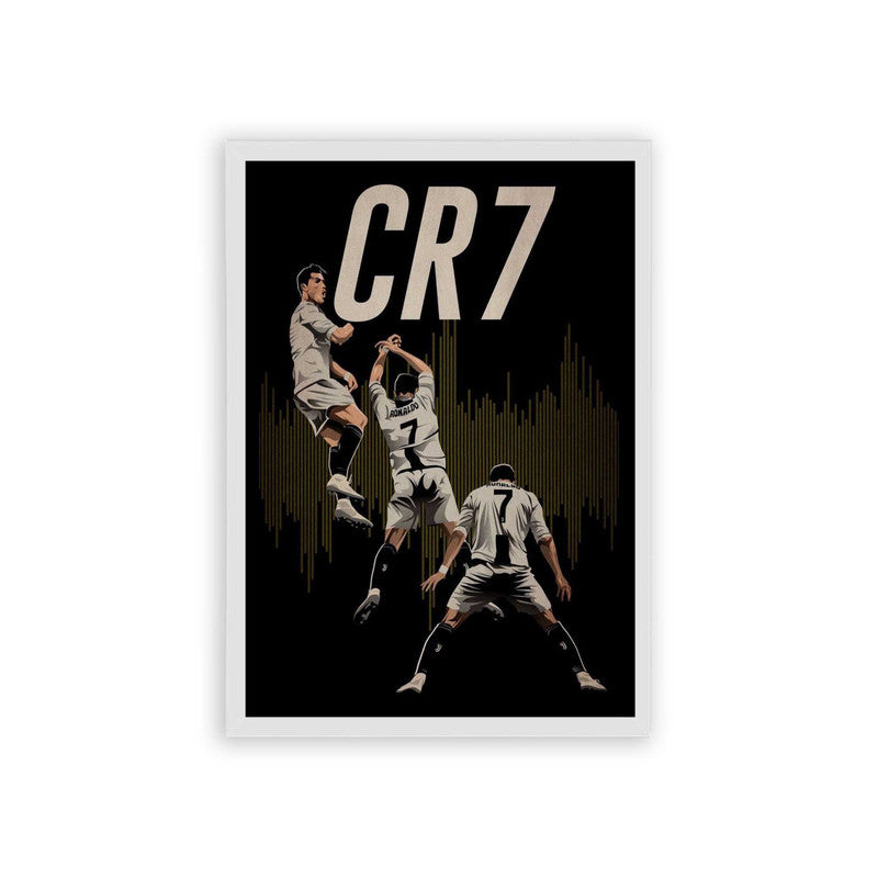 Cristiano Ronaldo 'Siu Celebration' Framed Poster White Hard Fiber